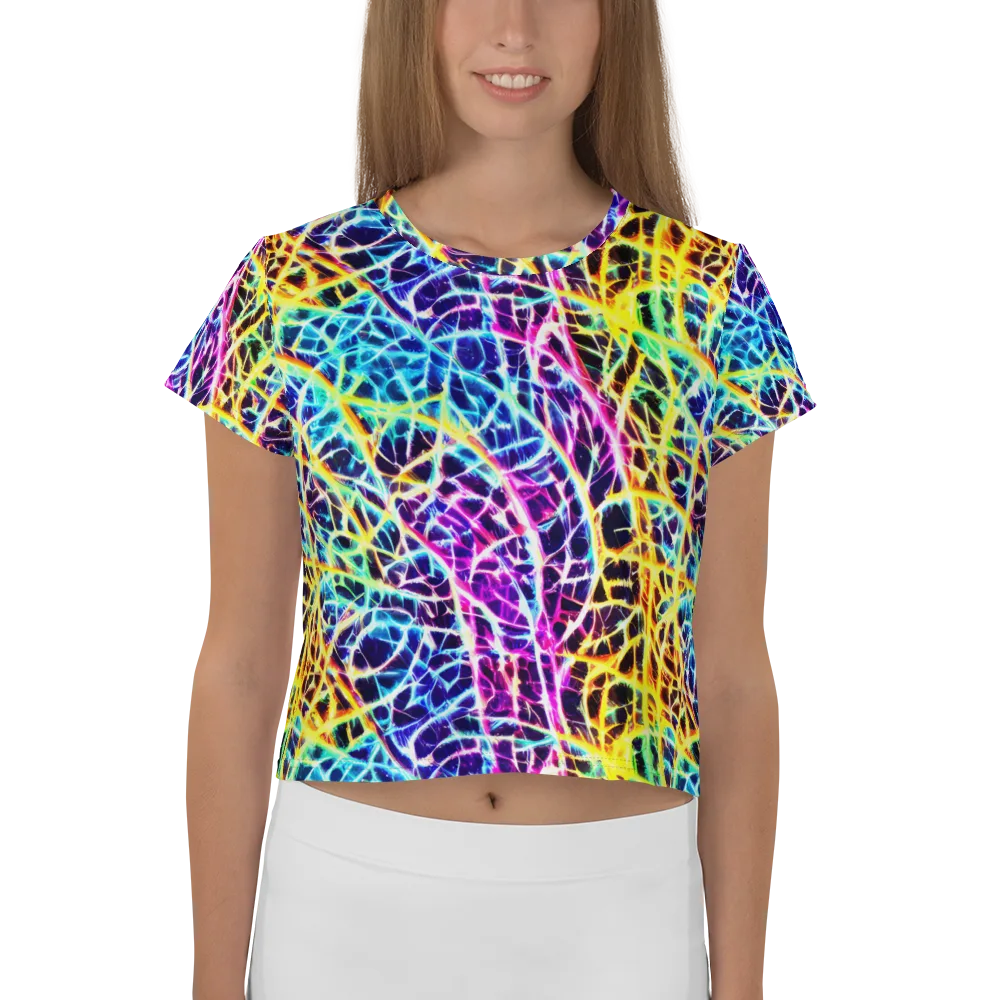 Voltage Web on Crop Tee — Front