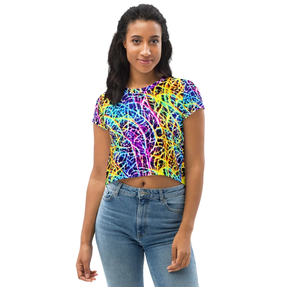 Voltage Web on Crop Tee — Front