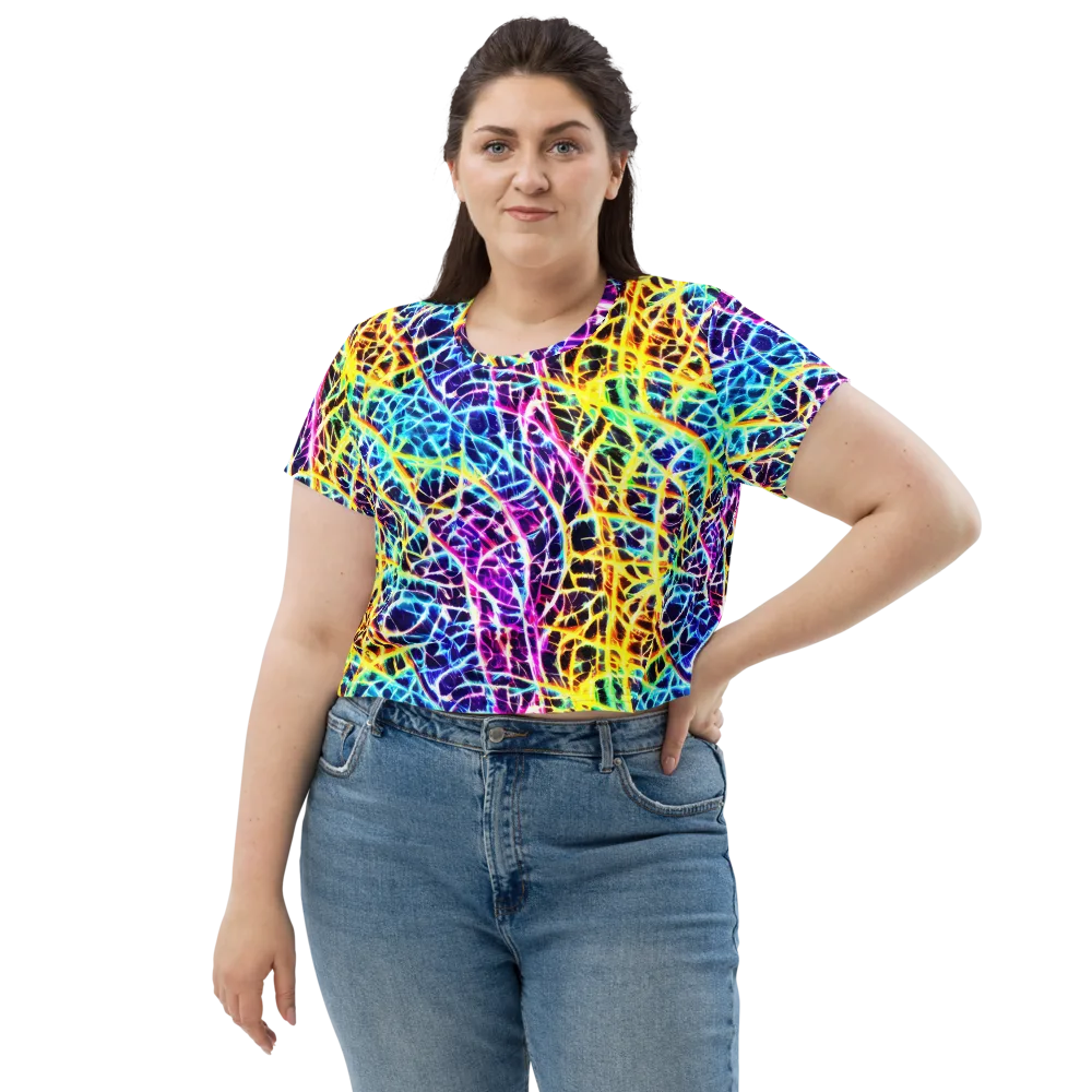 Voltage Web on Crop Tee — Front