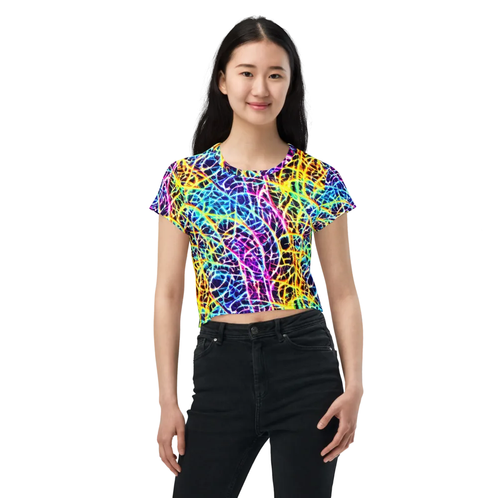Voltage Web on Crop Tee — Front