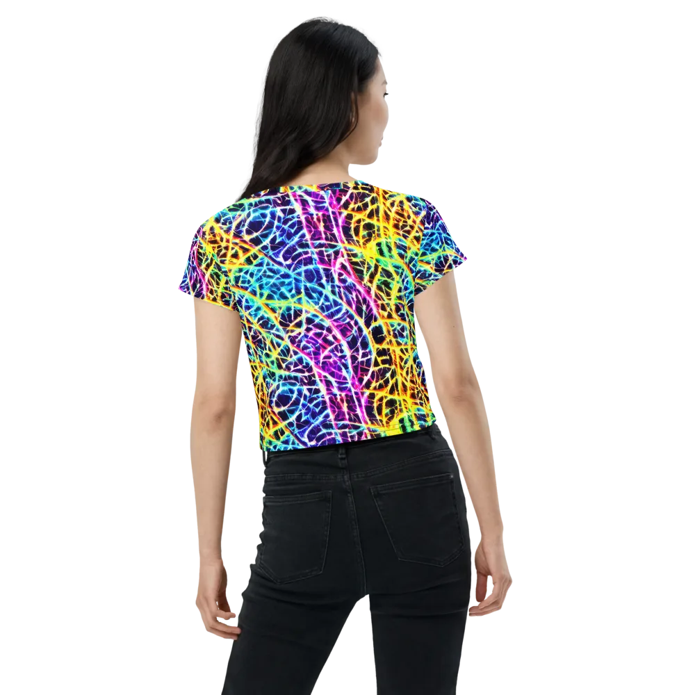 Voltage Web on Crop Tee — Back
