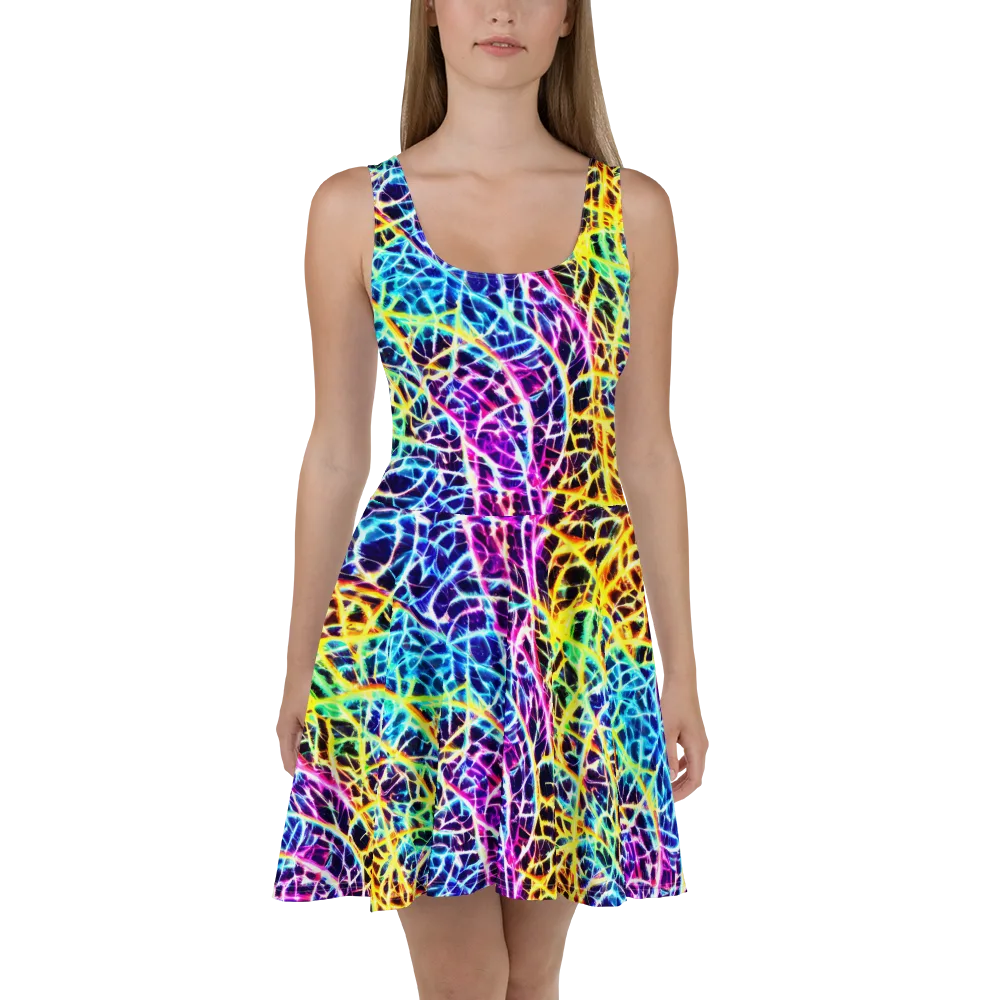 Voltage Web on Skater Dress — Front