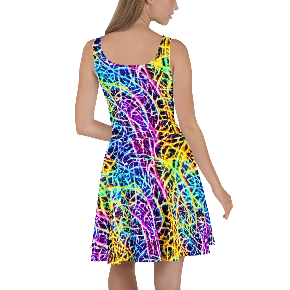 Voltage Web on Skater Dress — Back