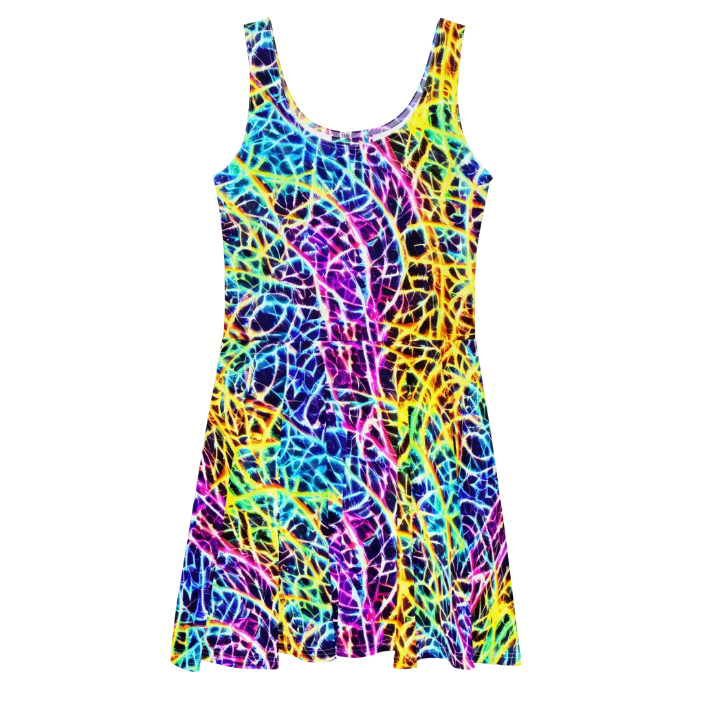 Voltage Web on Skater Dress — Front