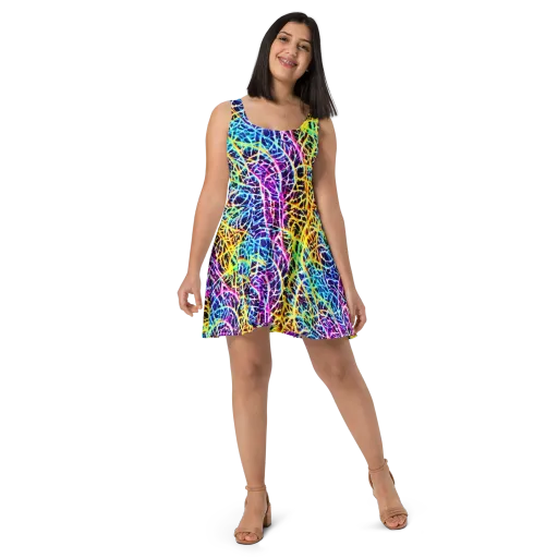 Voltage Web on a Skater Dress