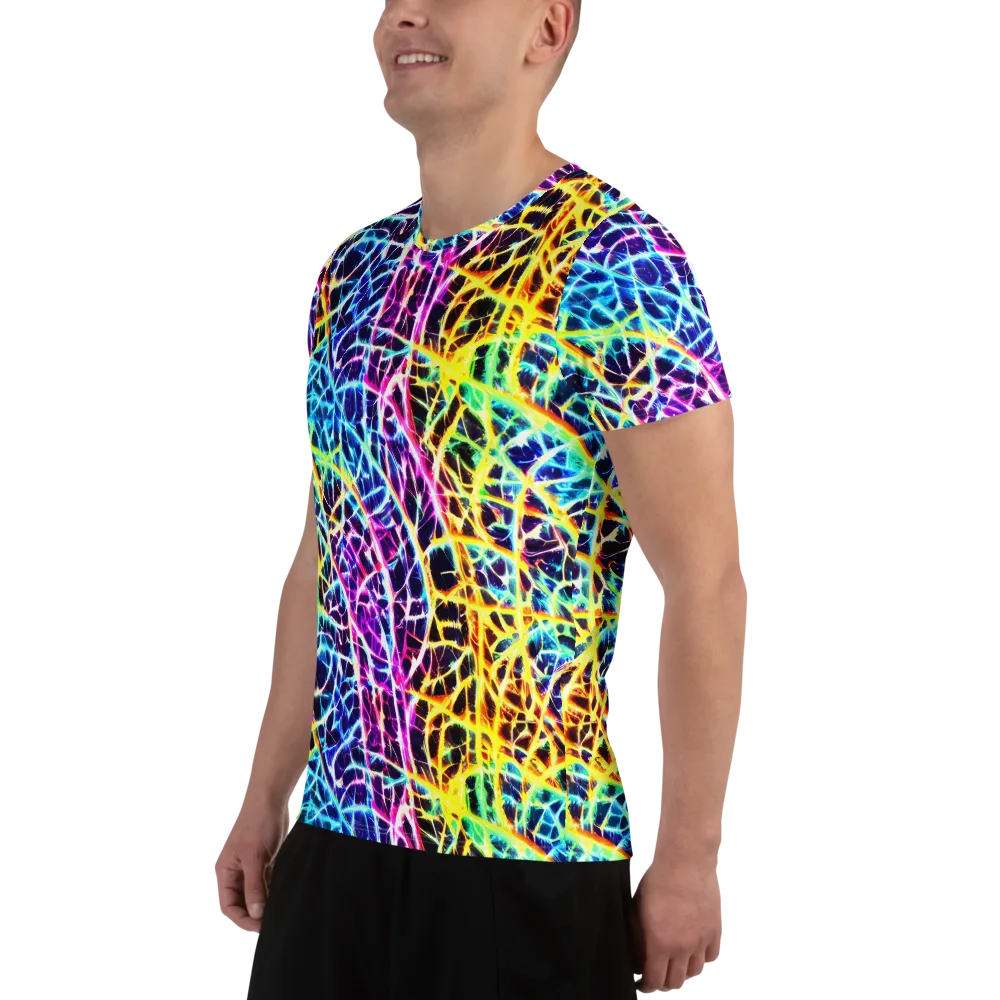 Voltage Web on Men's Athletic T-Shirt — Left
