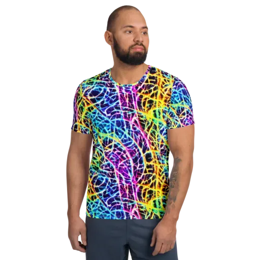 Voltage Web on a Men's Athletic T-Shirt
