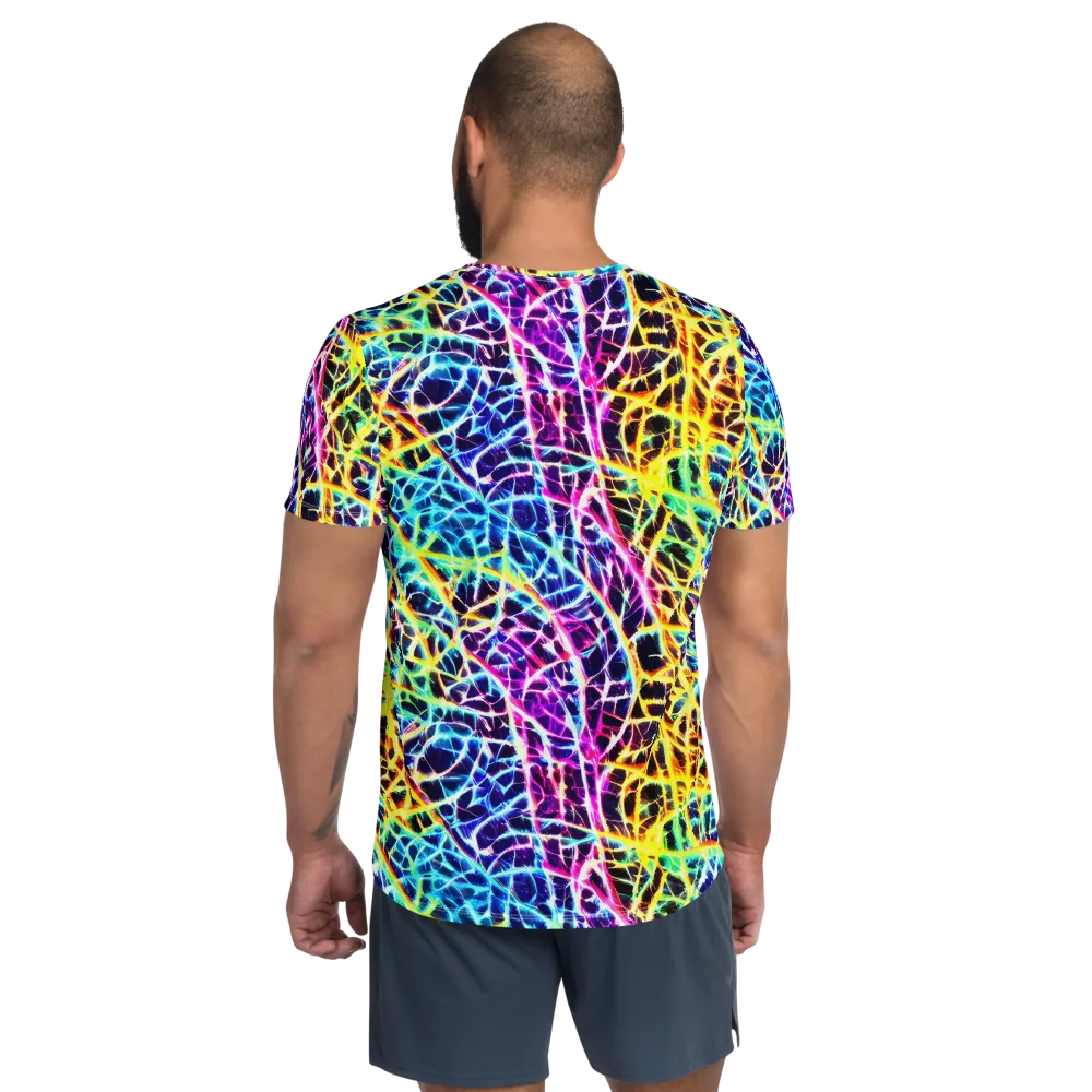 Voltage Web on Men's Athletic T-Shirt — Back