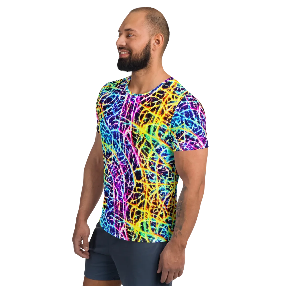Voltage Web on Men's Athletic T-Shirt — Left