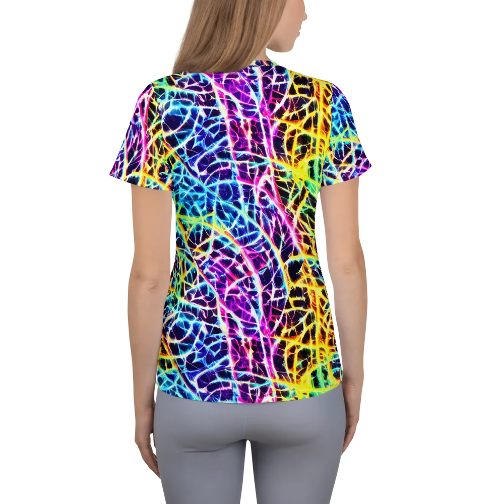 Voltage Web on Women's Athletic T-Shirt — Back