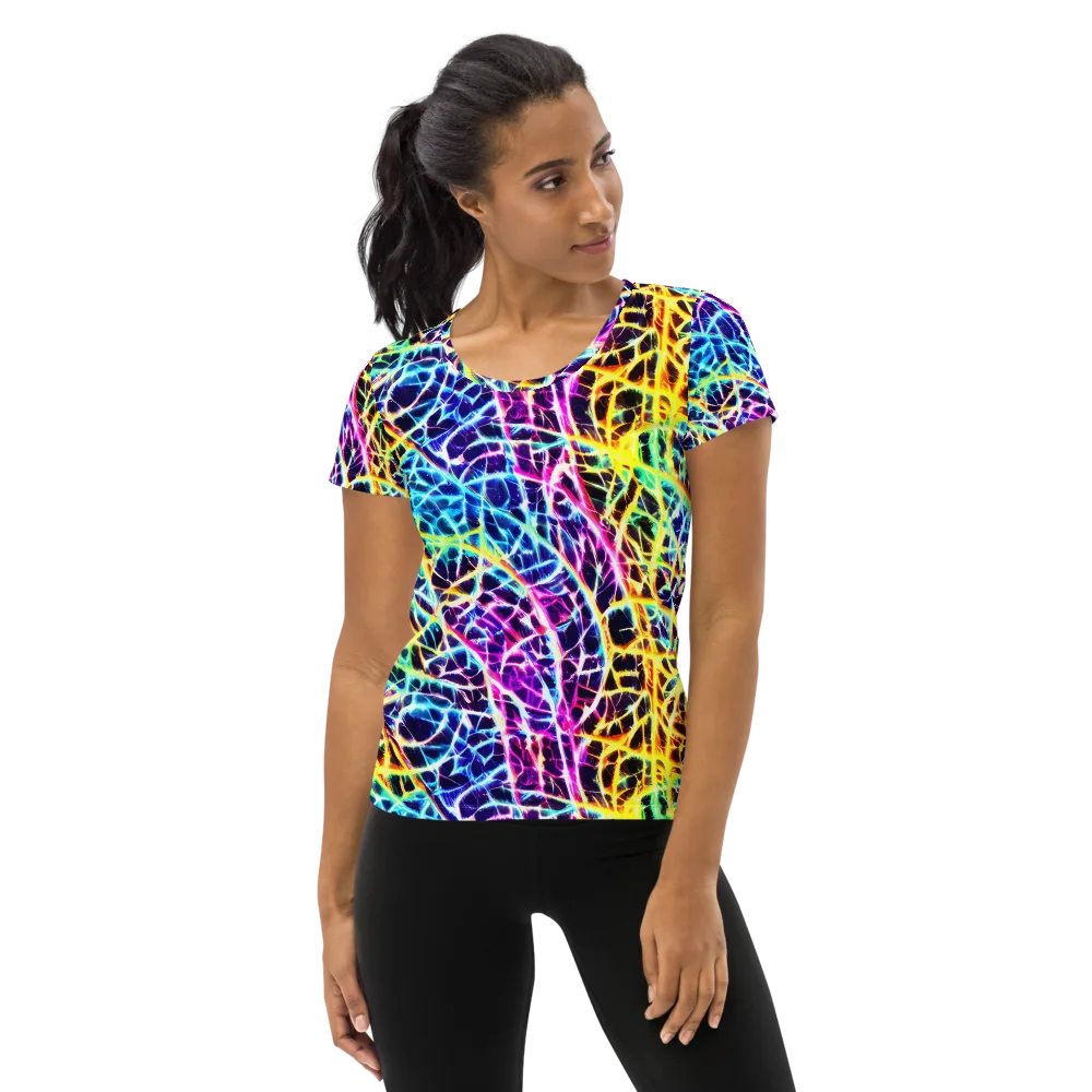 Voltage Web on Women's Athletic T-Shirt — Front