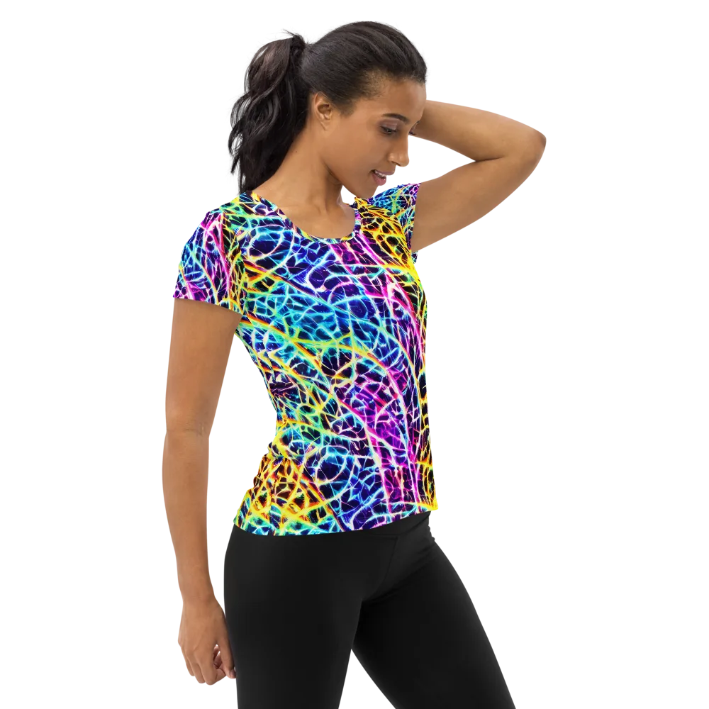 Voltage Web on Women's Athletic T-Shirt — Right