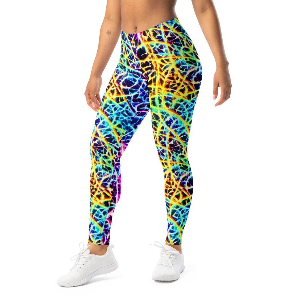 Voltage Web on Leggings — Left Front