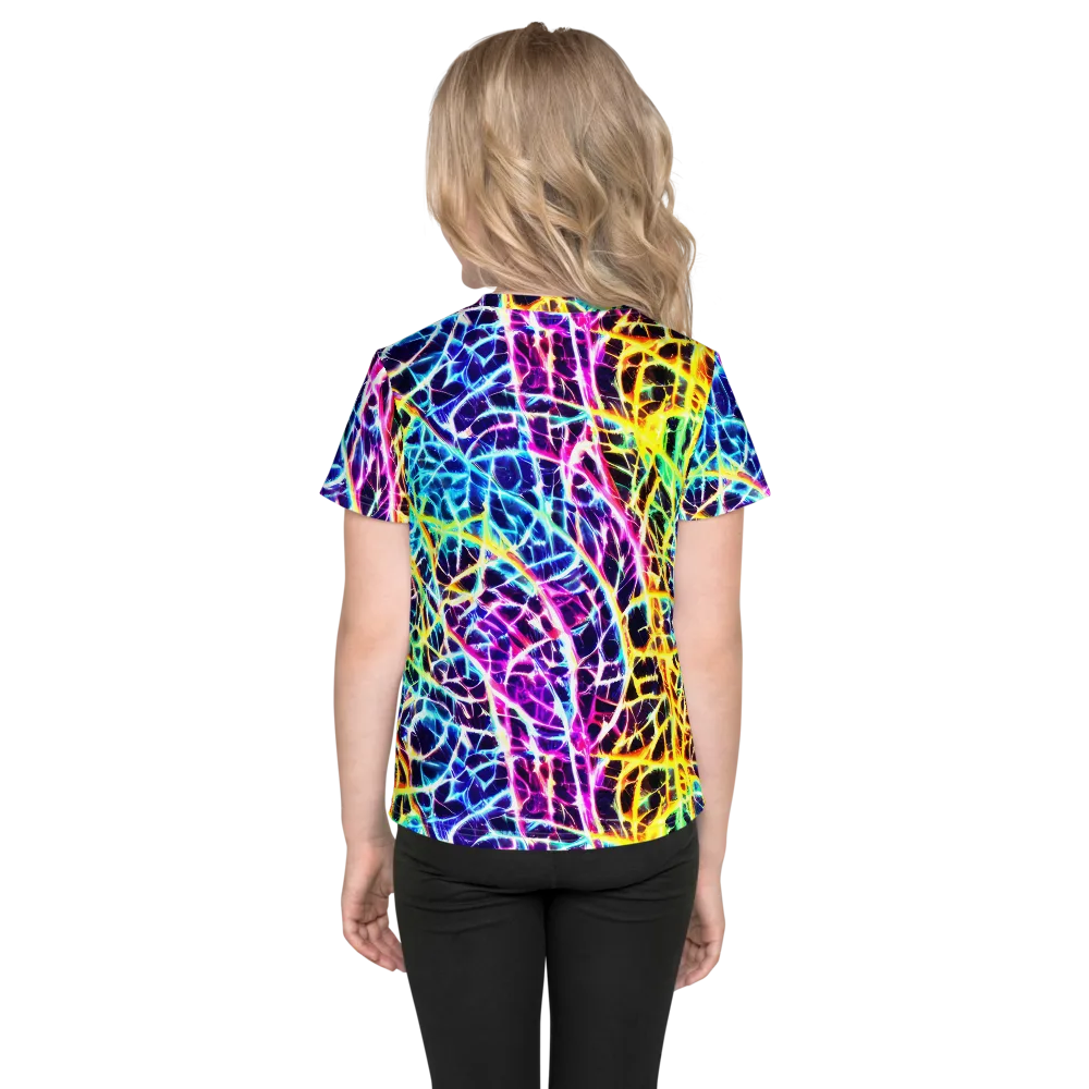 Voltage Web on Kids Crew Neck T-Shirt — Back