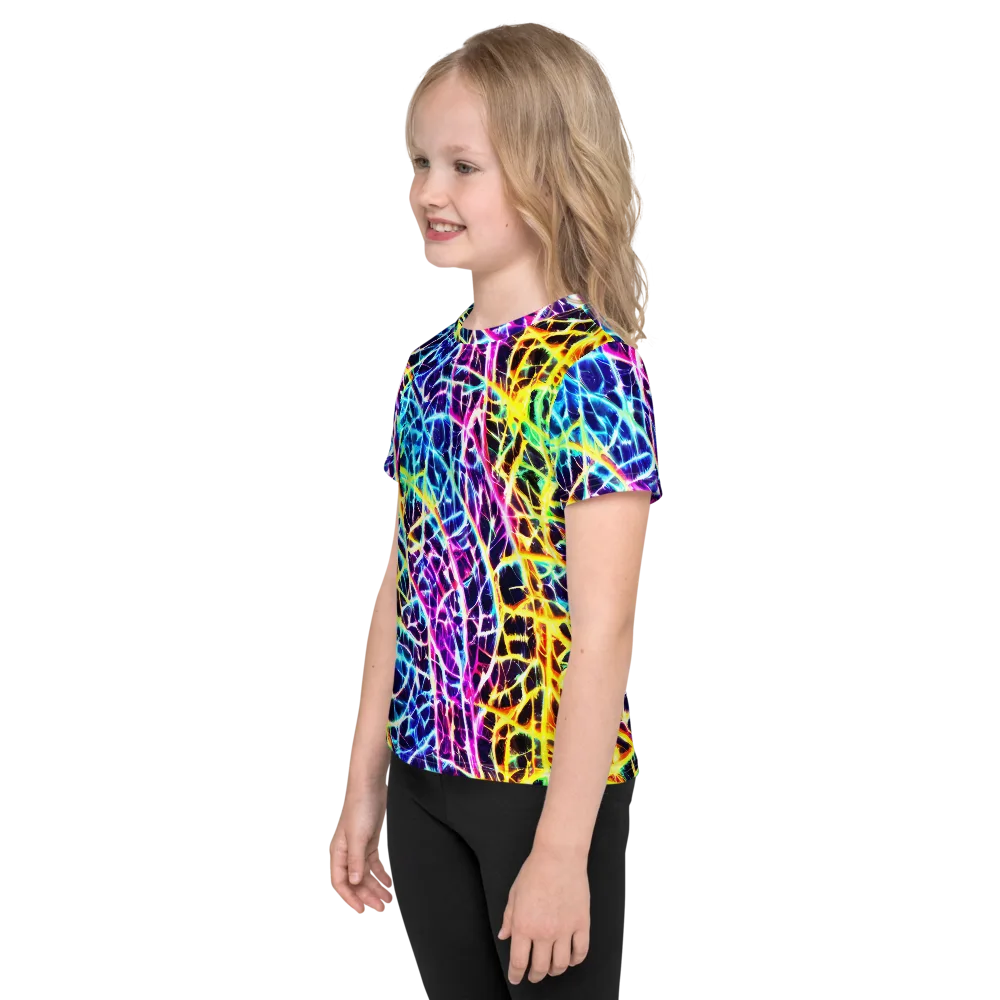 Voltage Web on Kids Crew Neck T-Shirt — Left