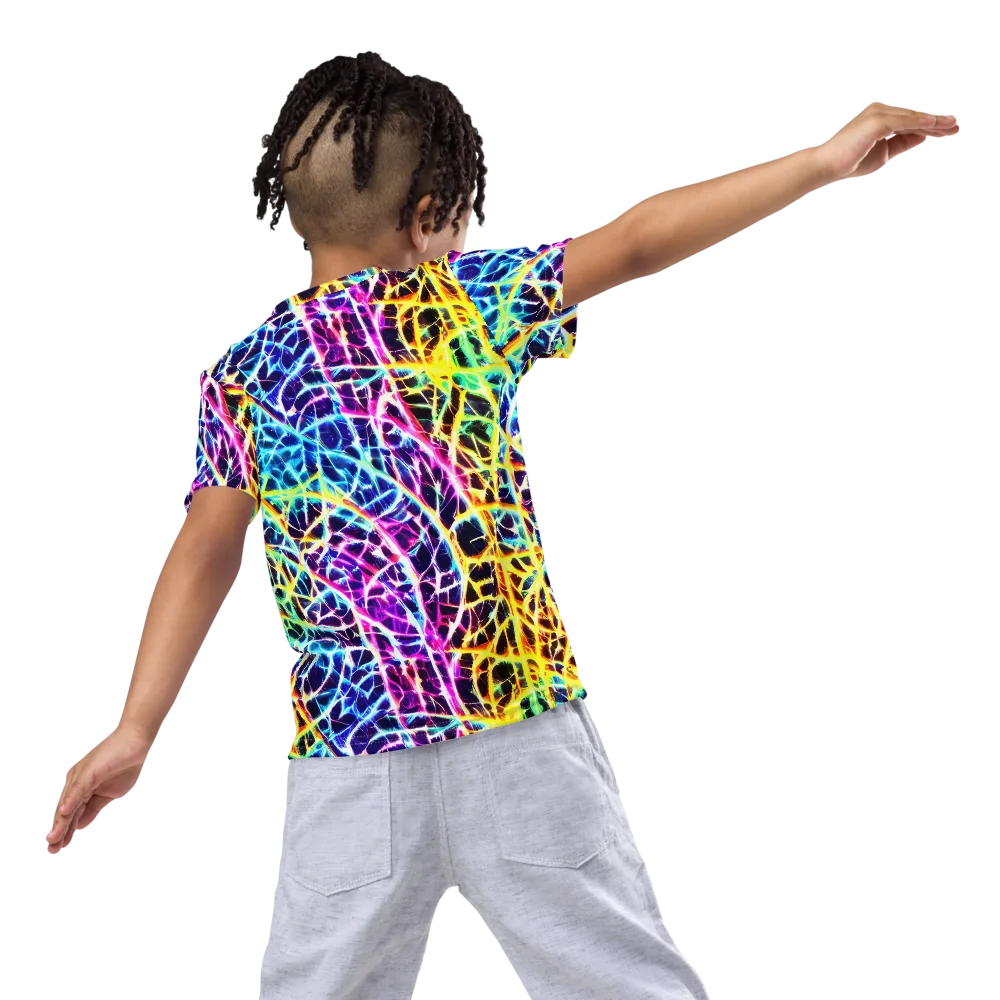 Voltage Web on Kids Crew Neck T-Shirt — Back