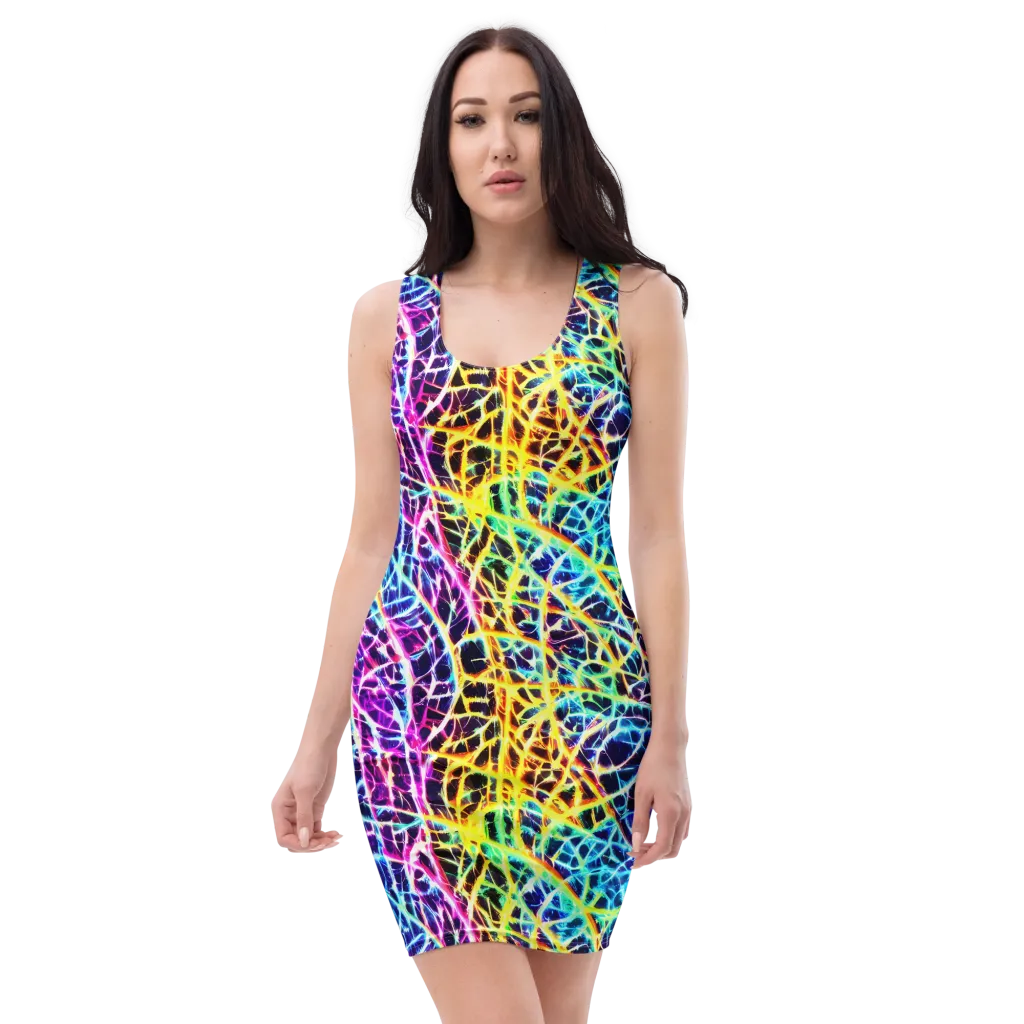 Voltage Web on Bodycon Dress — Front