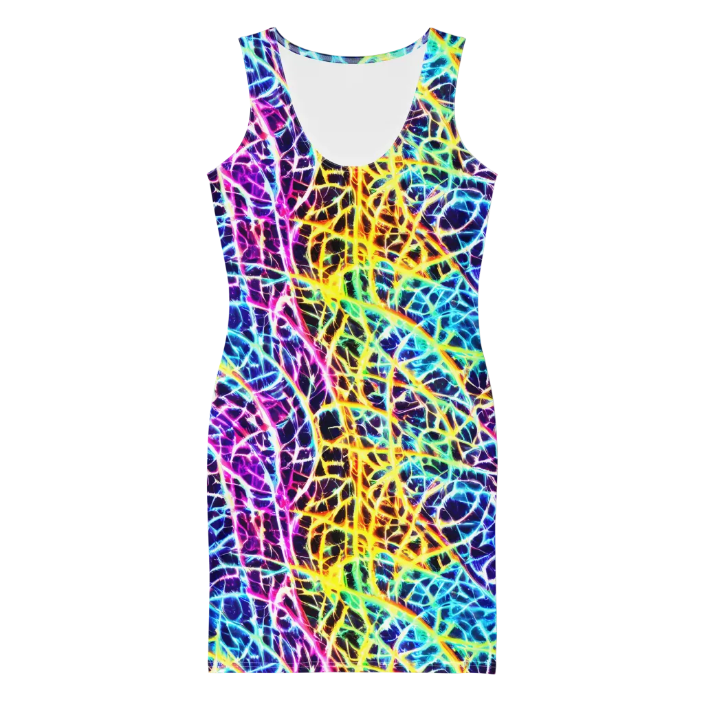 Voltage Web on Bodycon Dress — Front