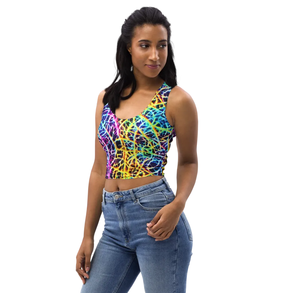 Voltage Web on Crop Top — Left Front