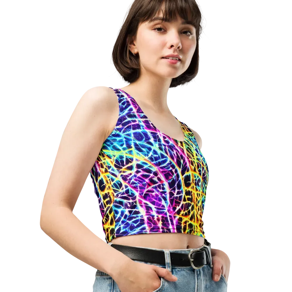 Voltage Web on Crop Top — Right Front