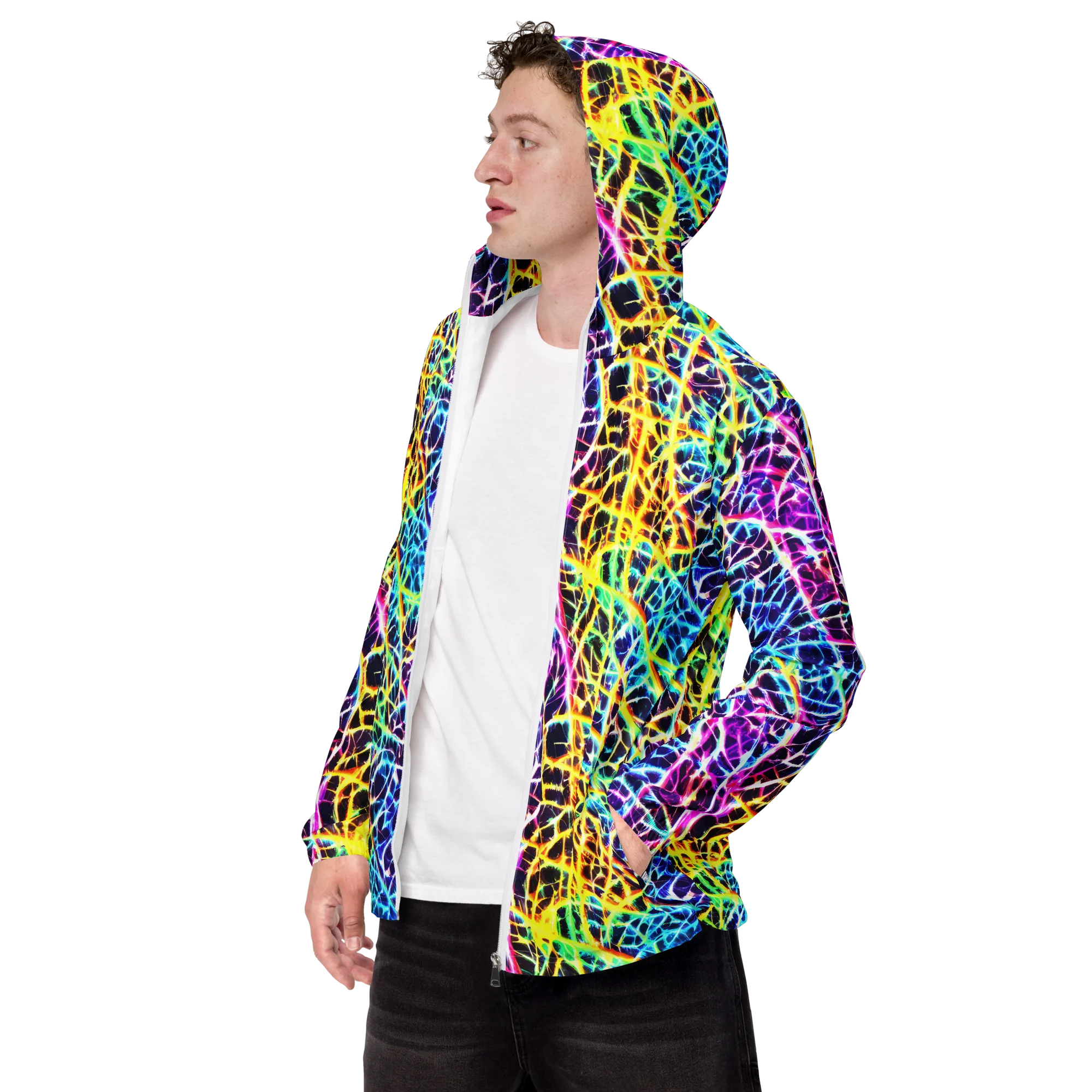 Voltage Web on Men's Windbreaker — Left Front