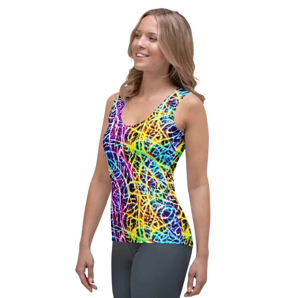 Voltage Web on Women's Tank Top — Left Front