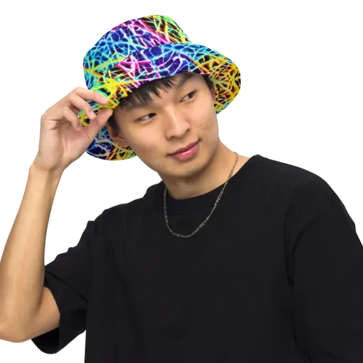 Voltage Web on a Reversible Bucket Hat