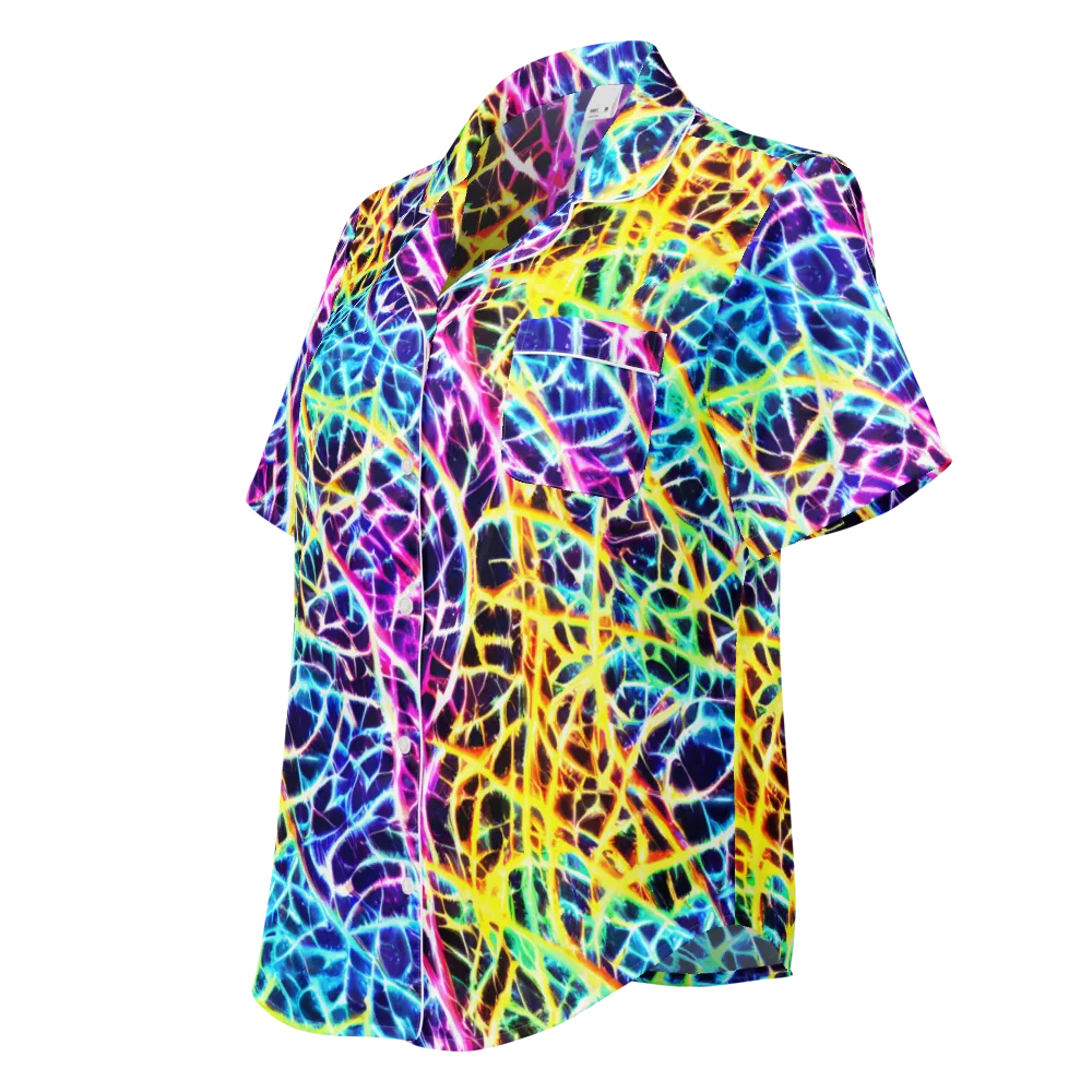 Voltage Web on Women's Short Sleeve Pajama Top — Left Front