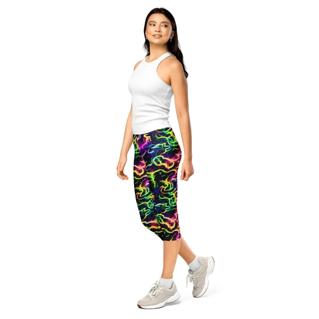 Wildfire Spectrum on Capri Leggings — Left Front