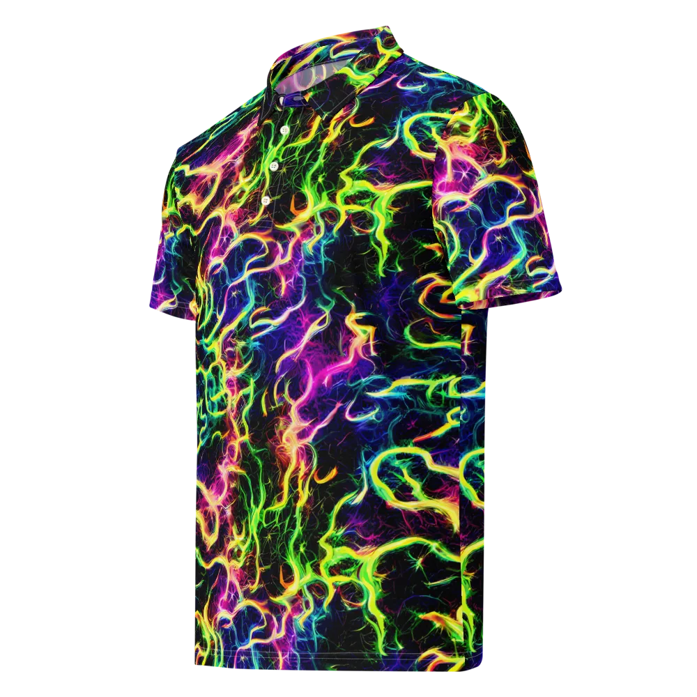 Wildfire Spectrum on Men's Slim Fit Polo Shirt — Left Front