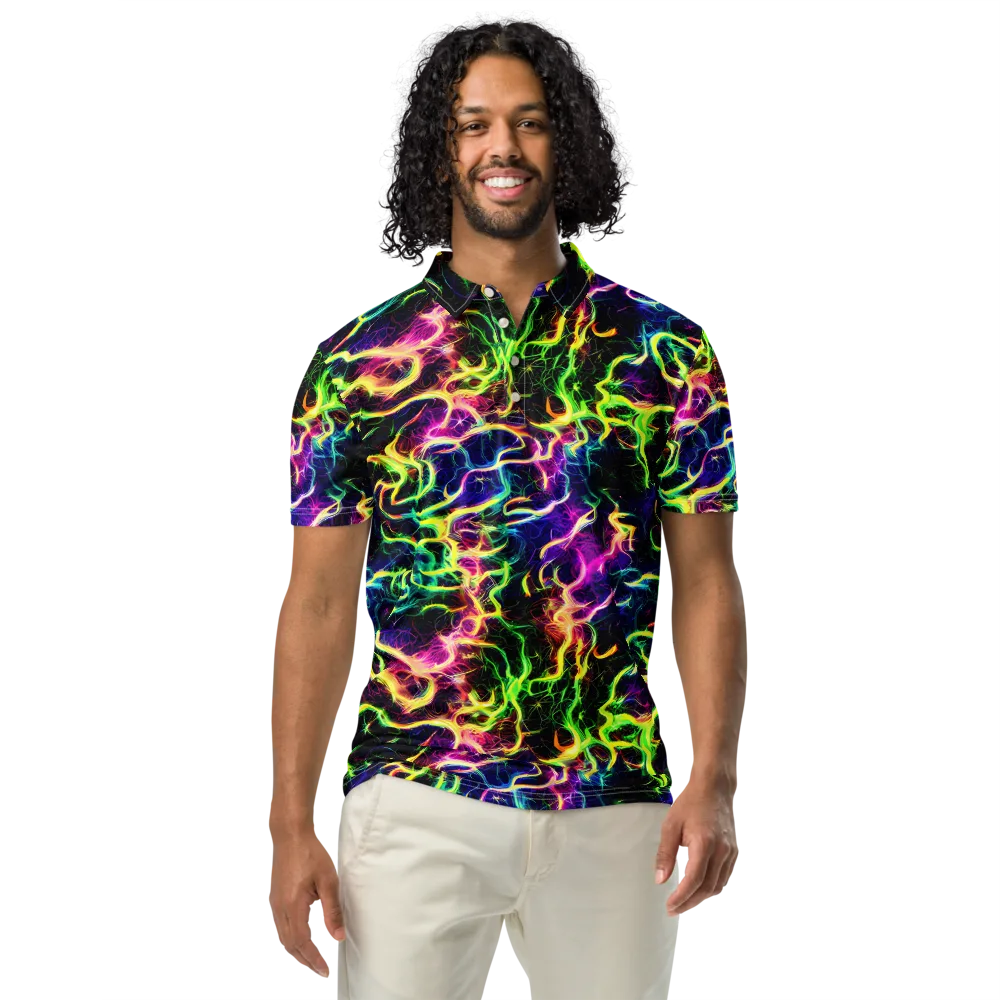 Wildfire Spectrum on Men's Slim Fit Polo Shirt — Front