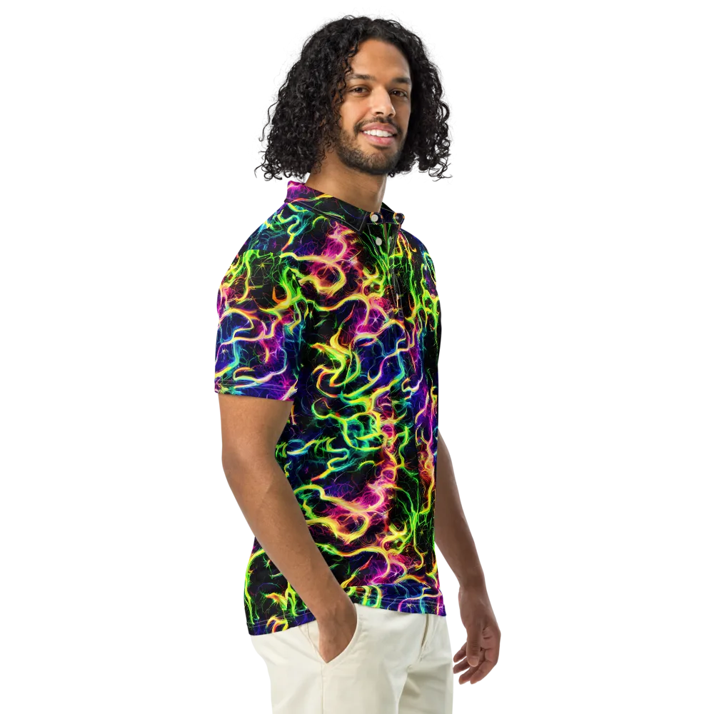 Wildfire Spectrum on Men's Slim Fit Polo Shirt — Right Front