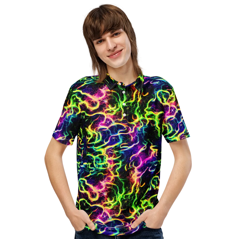 Wildfire Spectrum on Men's Slim Fit Polo Shirt — Front