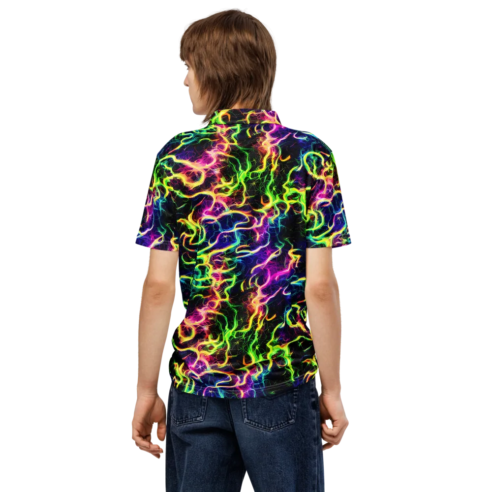 Wildfire Spectrum on Men's Slim Fit Polo Shirt — Back