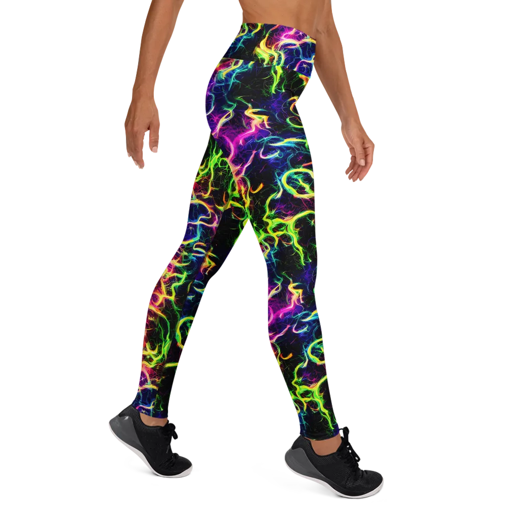 Wildfire Spectrum on Yoga Leggings — Right