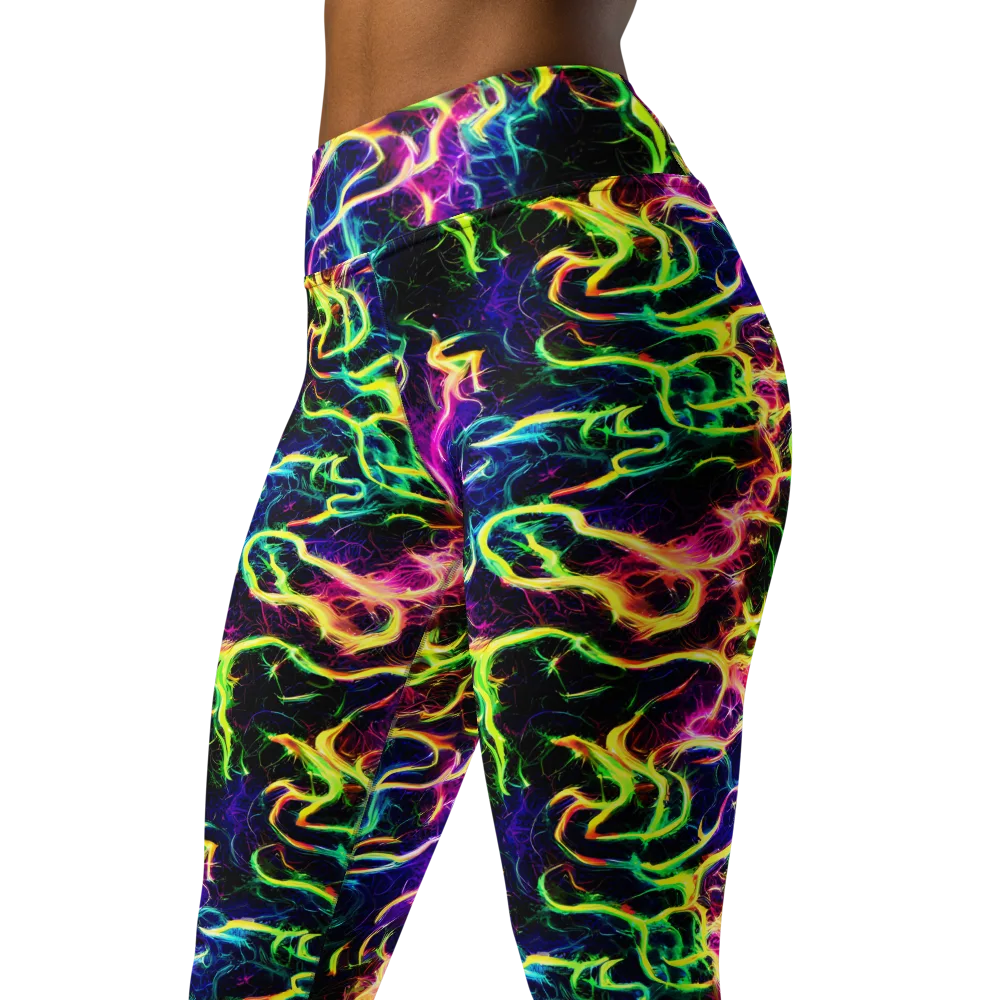 Wildfire Spectrum on Yoga Leggings — Left Front