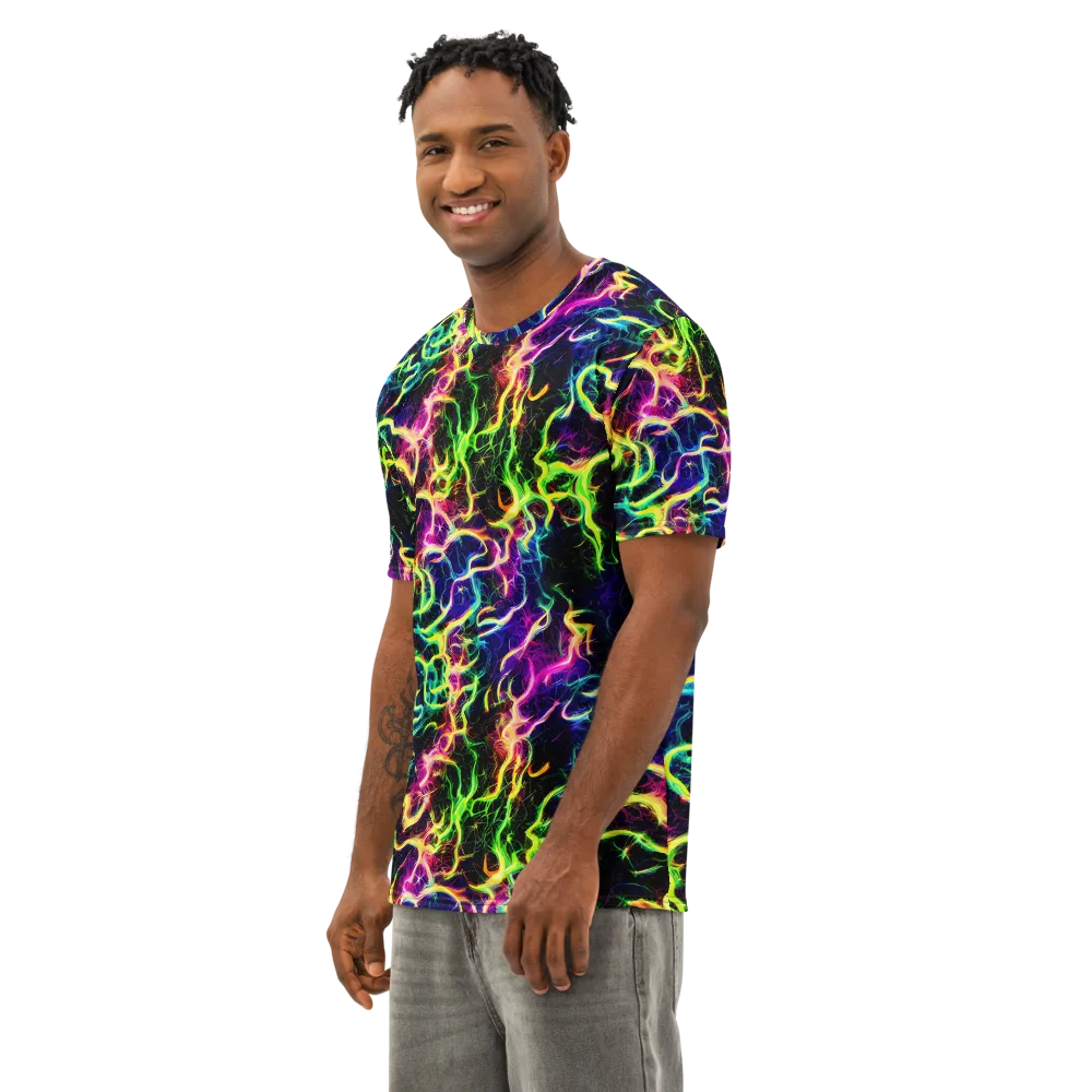 Wildfire Spectrum on Men's Cotton Crew Neck T-Shirt — Left Front