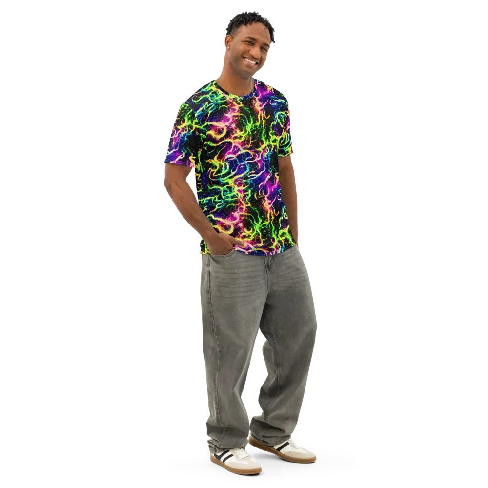 Wildfire Spectrum on Men's Cotton Crew Neck T-Shirt — Right Front