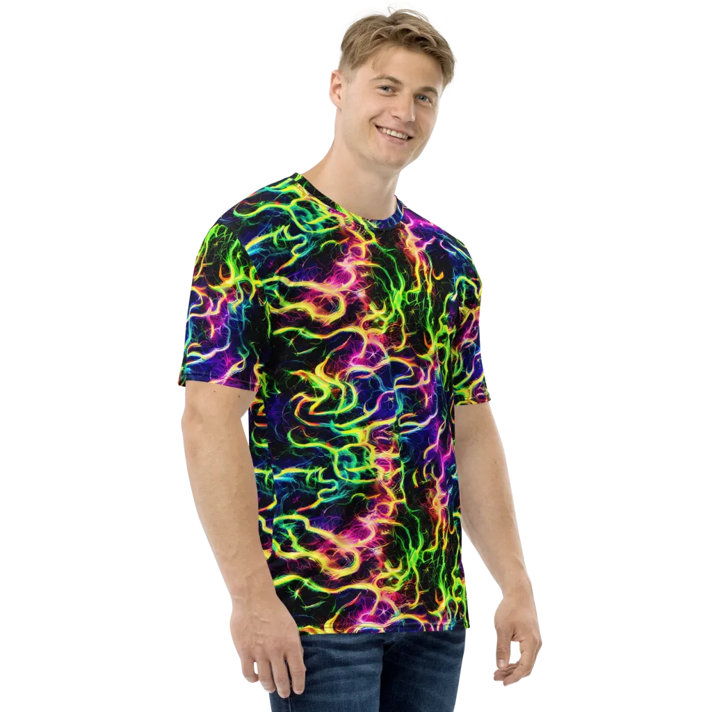Wildfire Spectrum on Men's Crew Neck T-Shirt — Right