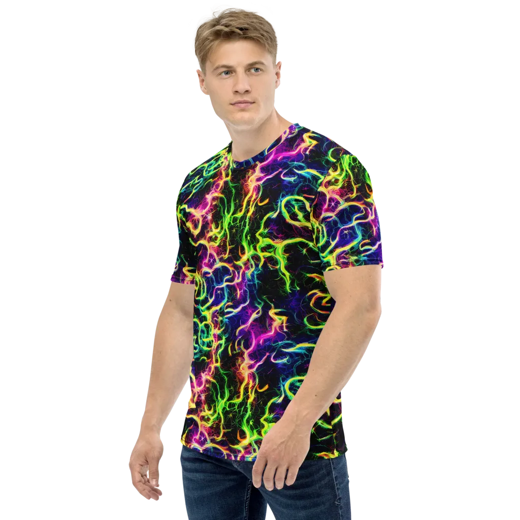 Wildfire Spectrum on Men's Crew Neck T-Shirt — Left