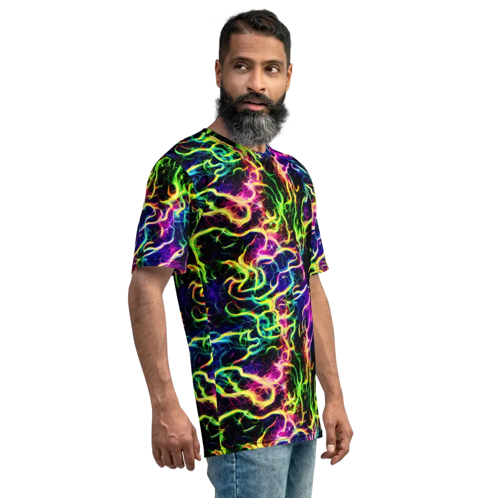 Wildfire Spectrum on Men's Crew Neck T-Shirt — Right