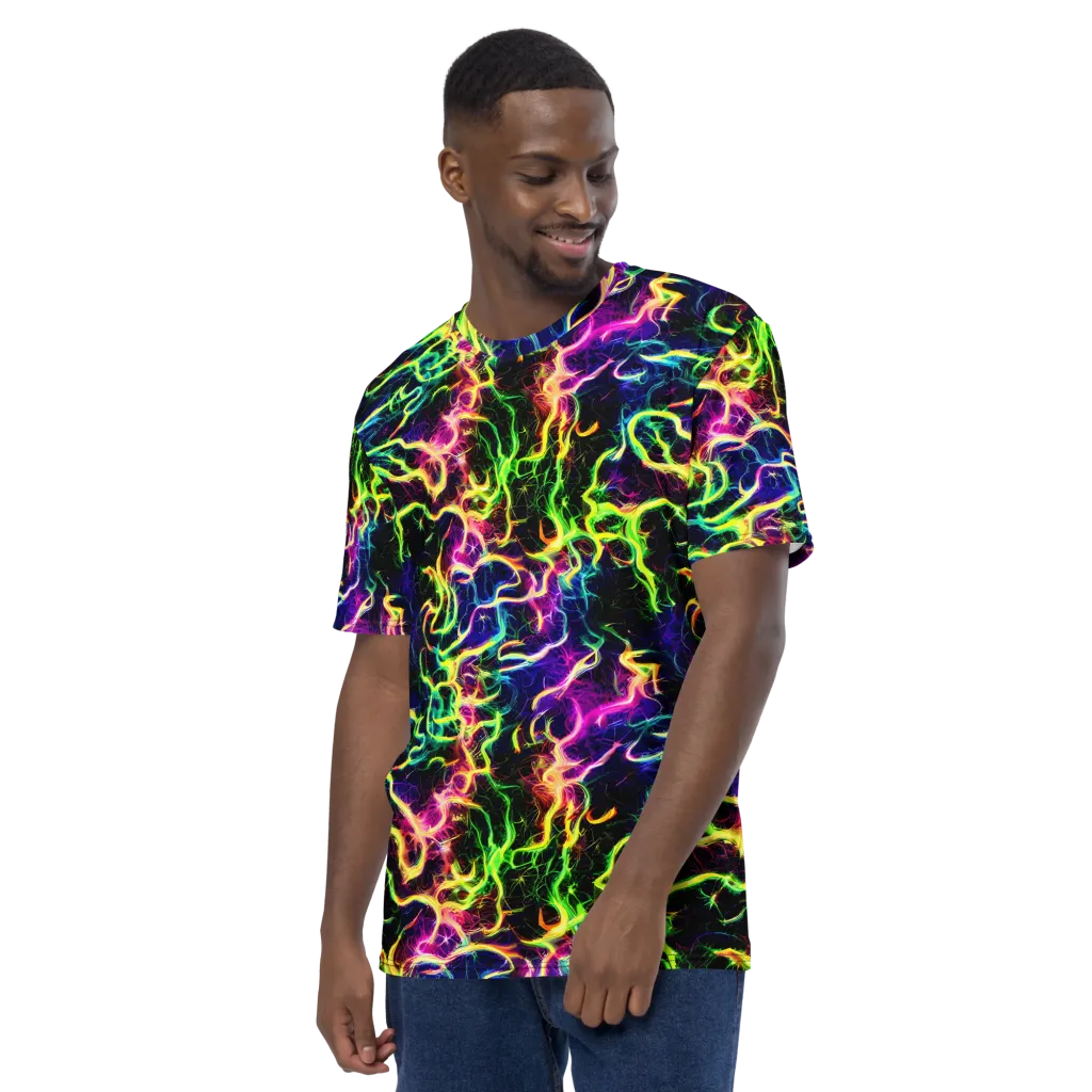 Wildfire Spectrum on Men's Crew Neck T-Shirt — Left
