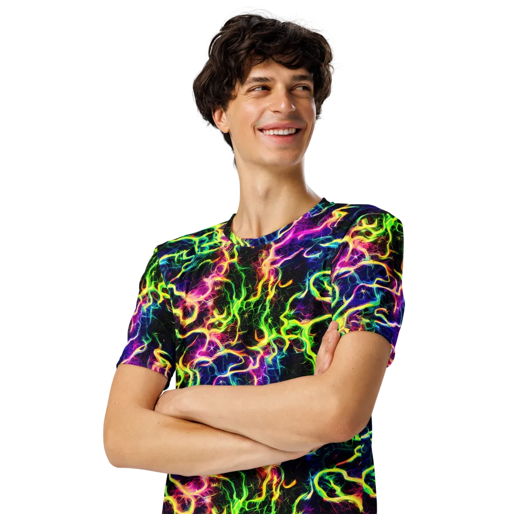Wildfire Spectrum on Men's Crew Neck T-Shirt — Left Front