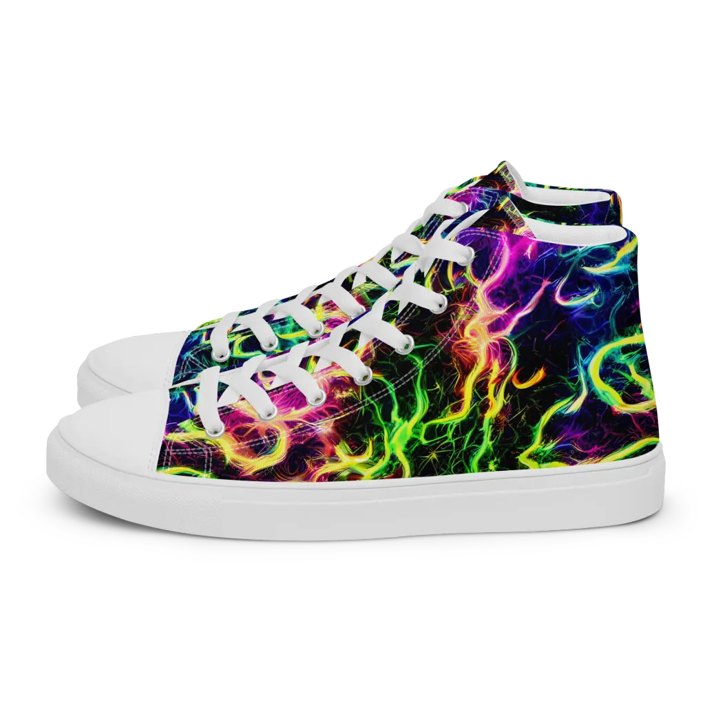 Wildfire Spectrum on Men's High Top Canvas Shoes — Left