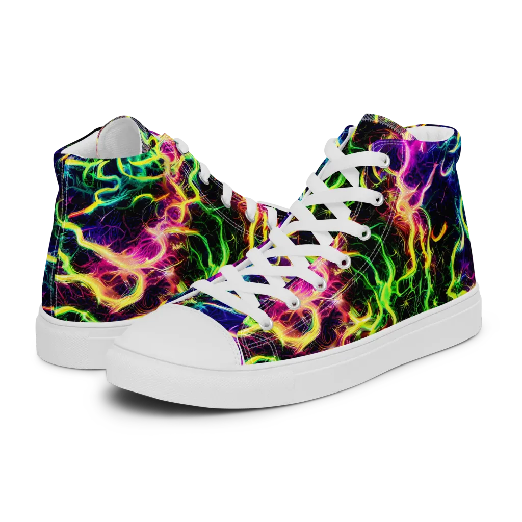 Wildfire Spectrum on Men's High Top Canvas Shoes — Left