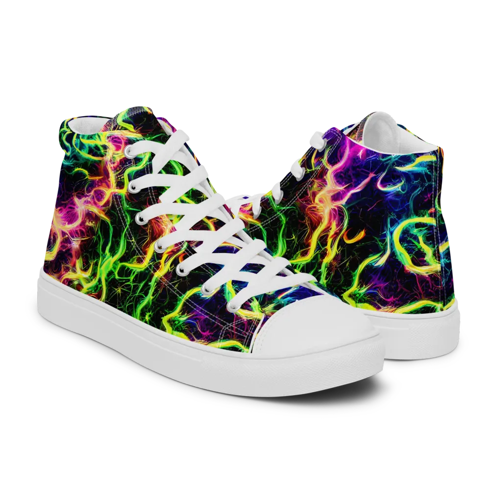 Wildfire Spectrum on Men's High Top Canvas Shoes — Right