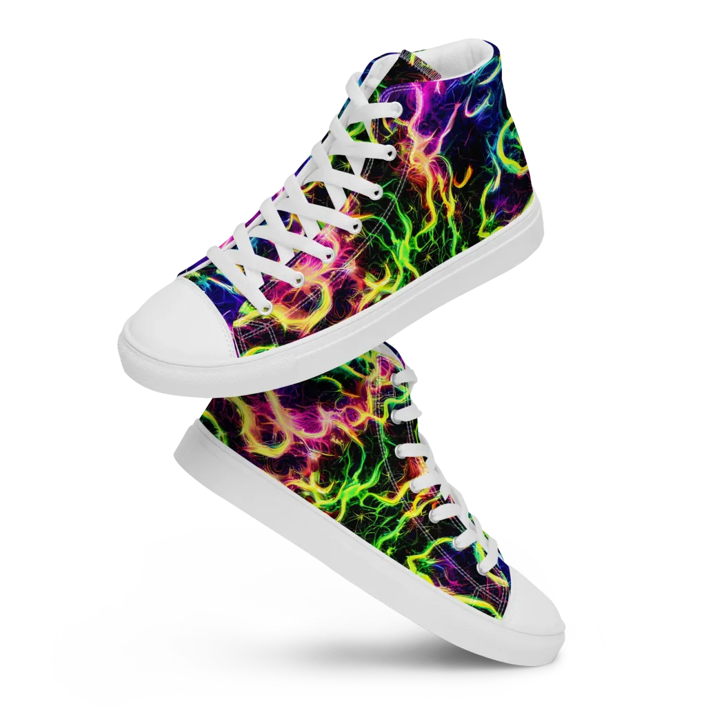 Wildfire Spectrum on Men's High Top Canvas Shoes — Front