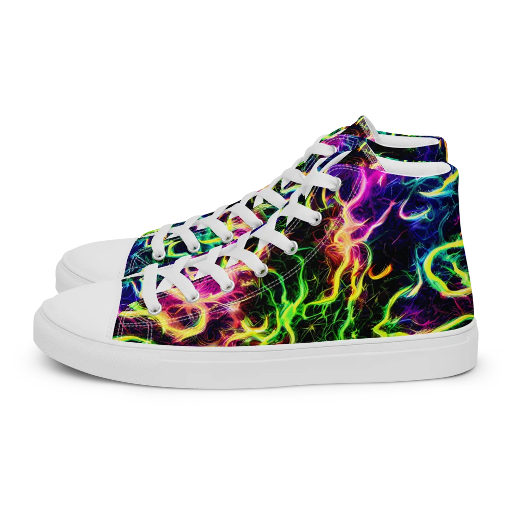 Wildfire Spectrum on Women's High Top Canvas Shoes — Left