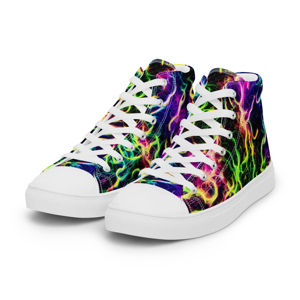 Wildfire Spectrum on Women's High Top Canvas Shoes — Left Front