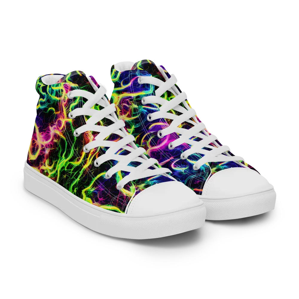 Wildfire Spectrum on Women's High Top Canvas Shoes — Right Front